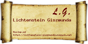 Lichtenstein Giszmunda névjegykártya